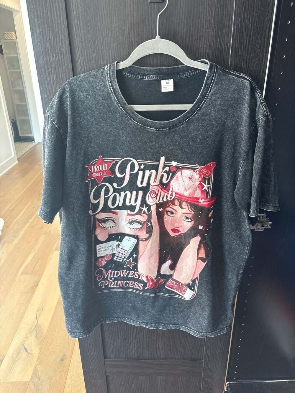 Chappell Roan Pink Pony Club Midwest Princess Acid Wash Graphic T-Shirt